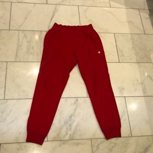 Unisex red thick champion joggers